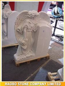 Top Quality White Marble Carved Angel Cemetery Monument Polished Top Quality White Marble Carved Angel Cemetery Monument Polished
