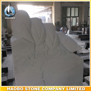 White Marble Headstone Custom Design Owl Caraved Headstone, Angry Birds Pet Monuments Upright Gravestones