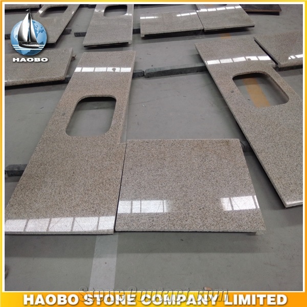 Wholesale Beige Granite Kitchen Countertop Single-Bowl Sink High Quality