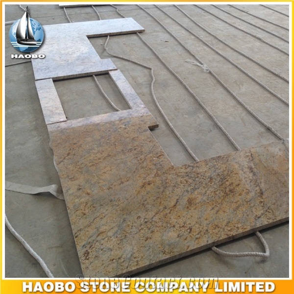 Wholesale Beige Granite Kitchen Countertop Single-Bowl Sink High Quality
