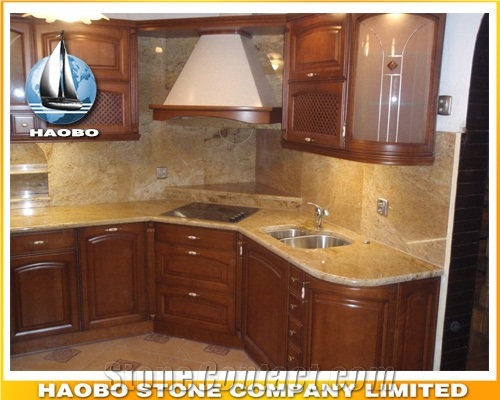Wholesale Beige Granite Kitchen Countertop Single-Bowl Sink High Quality