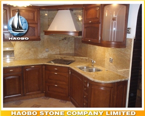 Wholesale Beige Granite Kitchen Countertop Single-Bowl Sink High Quality