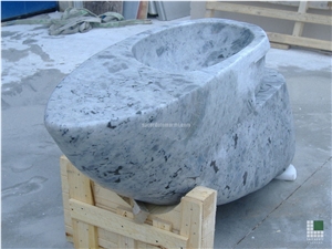 Monolithic Washbasin Realised with Light Labradorite Bianca Granite Monolithic Washbasin Realised with Light Labradorite Bianca Granite