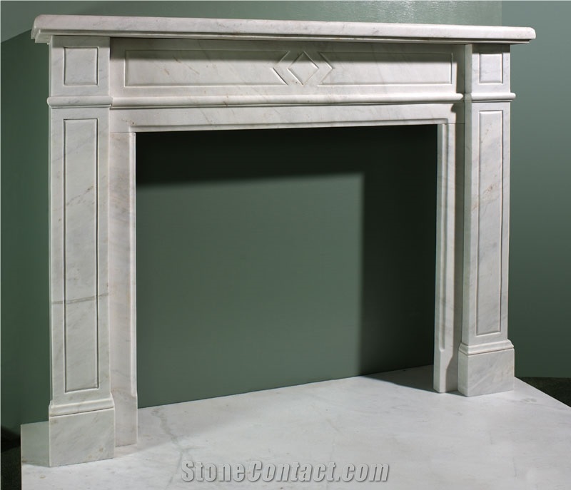 Polish/Honed Fireplaces Mantel/Hearth/Design/Surround, White Marble Fireplace