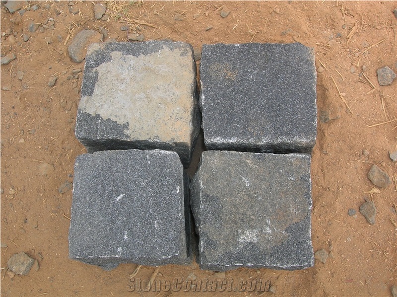 Black Granite Cobble Stone