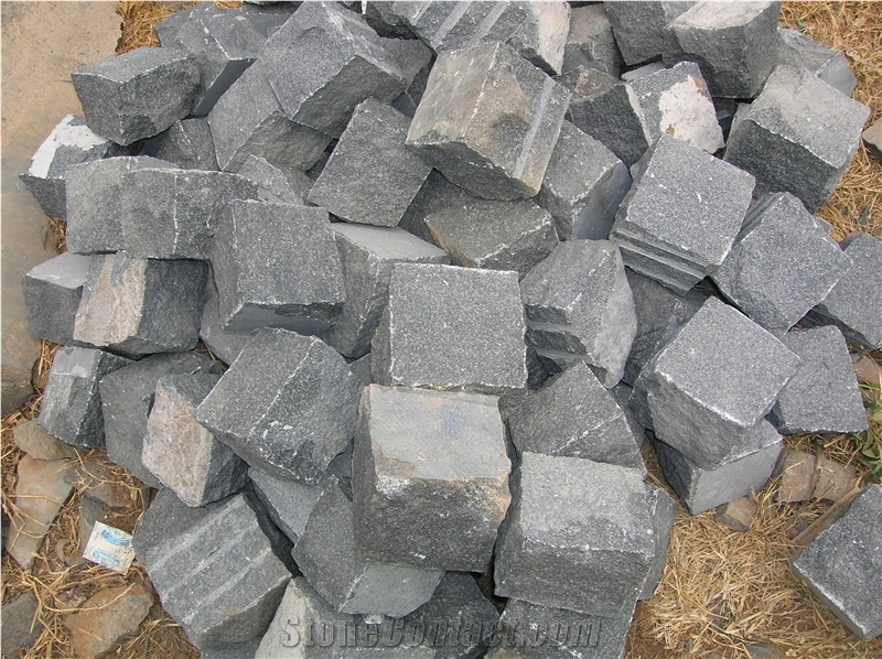 Black Granite Cobble Stone