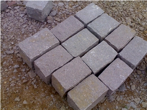 Manga Red Granite Cube Stone, Pavers