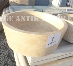 Beige Travertine Wash Basin