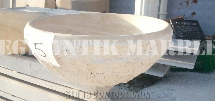 Beige Travertine Wash Basin