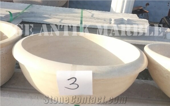 Beige Travertine Wash Basin