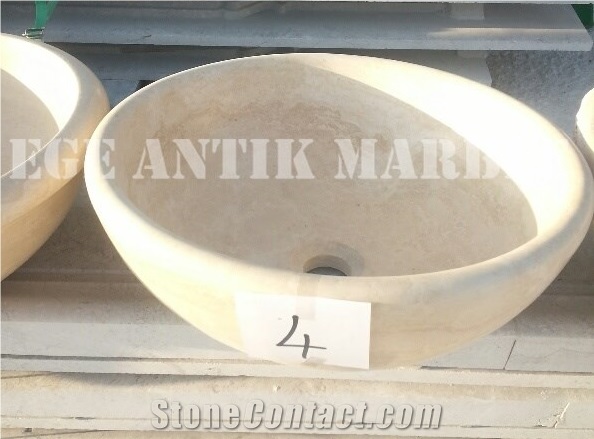 Beige Travertine Wash Basin