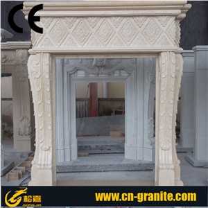 Beige Marble Fireplace,Beige&Yellow Stone Firepalce,China Beige Fireplace,Fireplace Design Ideas,Fireplace Decorating&Remodelings,Fireplace Insert，Fireplace Cover