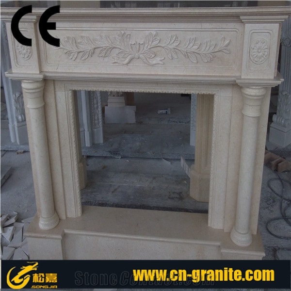 Beige Marble Fireplace,Beige&Yellow Stone Firepalce,China Beige Fireplace,Fireplace Design Ideas,Fireplace Decorating&Remodelings,Fireplace Insert，Fireplace Cover