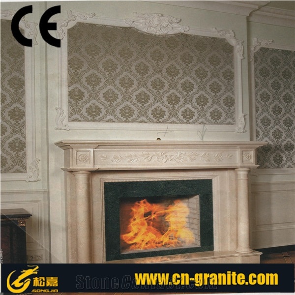 Beige Marble Fireplace,Beige&Yellow Stone Firepalce,China Beige Fireplace,Fireplace Design Ideas,Fireplace Decorating&Remodelings,Fireplace Insert，Fireplace Cover