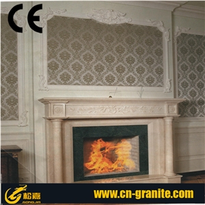 Beige Marble Fireplace,Beige&Yellow Stone Firepalce,China Beige Fireplace,Fireplace Design Ideas,Fireplace Decorating&Remodelings,Fireplace Insert，Fireplace Cover