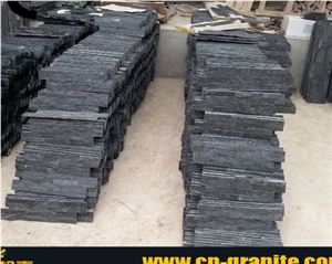 Black Sandstone Cultured Stone,Quartzite Culture Stone Tiles, Black Culture Stone Wall Cladding, Black Crystal Cultured Stone Wall Pannels,Hebei Cultured Stone Wall Cladding,Stone Wall Decor,