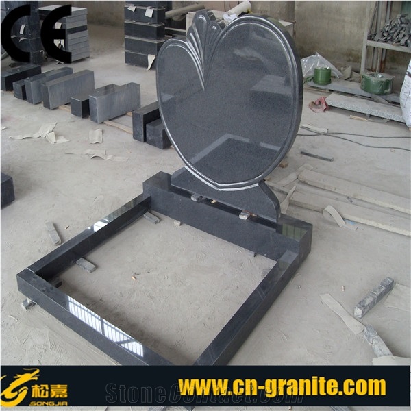China Factory Black Granite G654 Granite Monument,Mexico Style Heart Headstones,Tombstone Pattern,Wholesaler-Xiamen Songjia