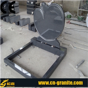 China Factory Black Granite G654 Granite Monument,Mexico Style Heart Headstones,Tombstone Pattern,Wholesaler-Xiamen Songjia