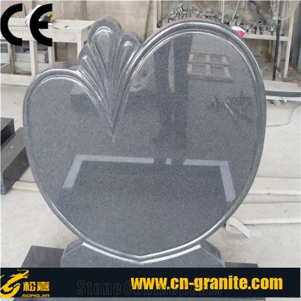 China Factory Black Granite G654 Granite Monument,Mexico Style Heart Headstones,Tombstone Pattern,Wholesaler-Xiamen Songjia