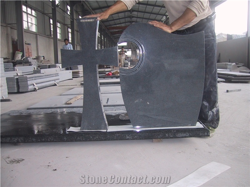 China Factory Granite G654 Cross Tombstone,Western Style Monument Design,Granite Poland Monument,Wholesaler-Xiamen Songjia