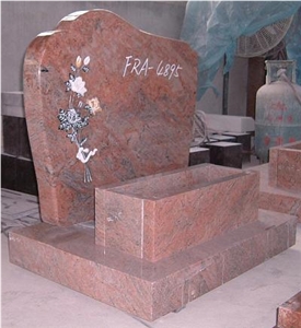 China Factory Red Granite Carved Monument and Tombstone,Gravestone,Head Stone,French Style Monument,Wholesaler-Xiamen Songjia