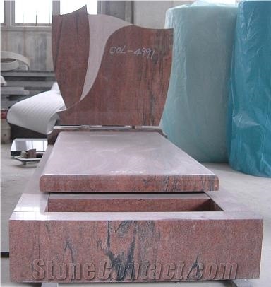 China Factory Red Granite Monument and Tombstone,French Style Monument,Wholesaler-Xiamen Songjia