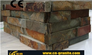 China Rustic Cultured Stone Corner,China Ledge Stone,Stone Wall Decor,Stacked Stone Veneer,Exposed Wall Stone Corner,Cheap Price&Good Quality Cultural Slate Stone Corner,Yellow&Rusty Cover Stone