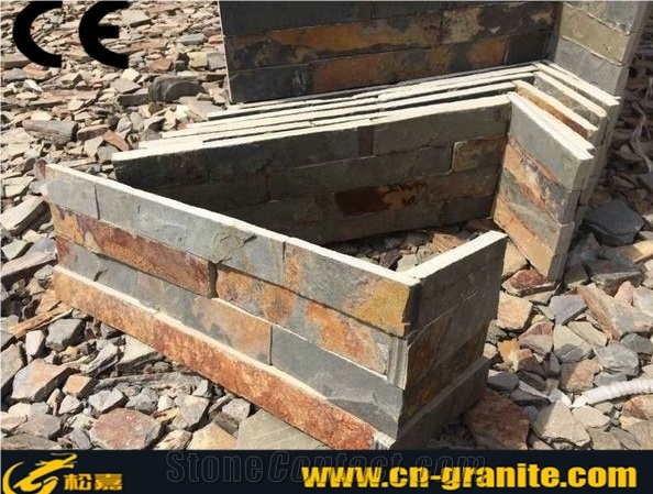 China Rustic Cultured Stone Corner,Natural Ledge Stone,Stone Wall Decor,Stacked Stone Veneer,Exposed Wall Stone Corner,Cheap Price&Good Quality Cultural Slate Stone Corner,Cultured Stone