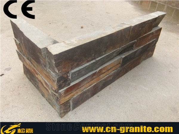 China Rustic Cultured Stone Corner,Natural Ledge Stone,Stone Wall Decor,Stacked Stone Veneer,Exposed Wall Stone Corner,Cheap Price&Good Quality Cultural Slate Stone Corner,Cultured Stone
