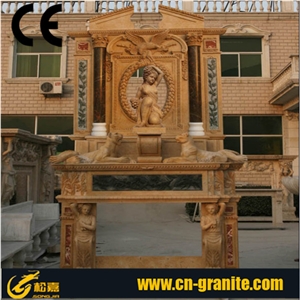 China Yellow Marble Fireplace,Cheap Yellow Fireplace Decorating,Fireplace Design Ideas,Fireplace Remodelings,Fireplace Insert,Fireplace Surround,European Fireplace