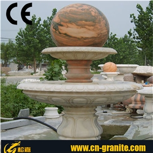 Fountain Ball, Fengshui Ball Fortune Ball, Red Granite Fountain,Garden Water Fountain,Red Marble Water Fountain, Polished Ball Fountain, Exterior Sculptured Fountain,Outdoor Sculptured Fountains