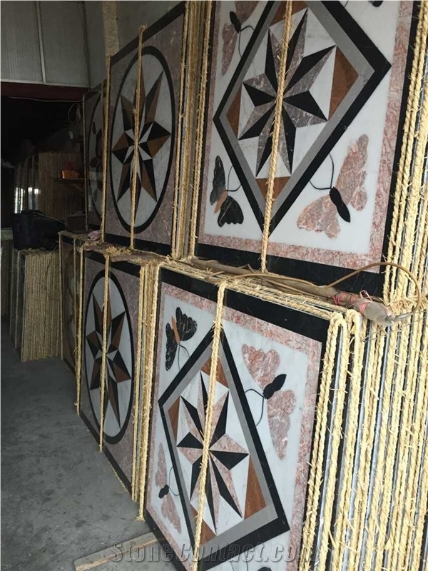 Mosaic Flooring Pattern, Square Mosaic Medallion, Waterjet Medallions,Marble Mosaic Medallion, Art Marble Flooring,Multicolor Mesh Mounted Mosaic,Indoor Decoration,China Home Decor Medallion