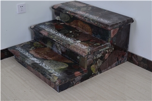 New Quarry Natural Stone Multicolor Granite Step,Staircase Design,Stair Riser Pattern