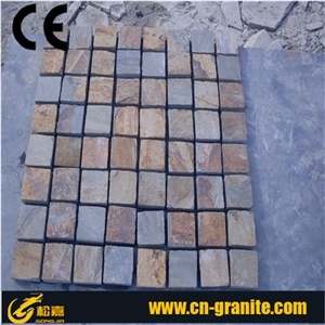 Rustic Cube Stone,Slate Cube Stone,Multicolor Cubestone,Cobble Stone,Floor Covering,Exterior Pattern,Garden Stepping Pavements,Courtyard Pavers,Walkway Pavers,Driveway Paving Stone,