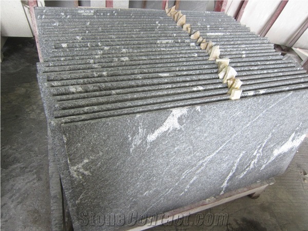 Ebony Crystal, Snow Grey Granite, Jet Misty Tile