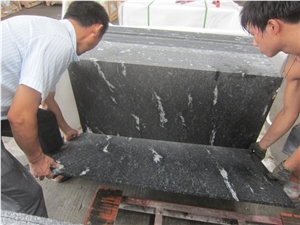 Ebony Crystal, Snow Grey Granite, Jet Misty Tile