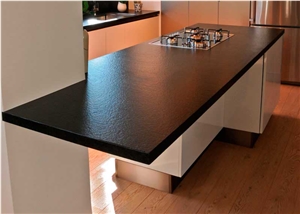 Black Color Quartz Stone Rock Solid Surface with Suede Texture for Kitchen Countertops 2cm Thick with Scratch Resistant and Stain Resistant