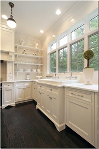 Engineered Corian Stone White Quartz Stone Kitchen Countertops Standard Sizes 126 *63 and 118 *55 Easy-To-Clean and Resistant to Stains,Heat and Scratches