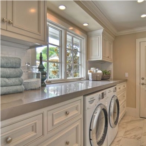 Enviroment-Friendly&Safety Grey Quartz Stone Bright Surface,Easy Wipe,Easy Clean