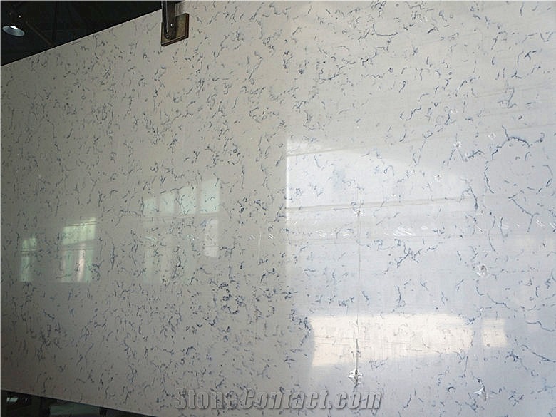 Middle White Marble Quartz Stone,Vein Series Quartz Marble Slabs, Quartz Tiles