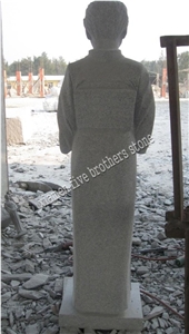 Grey Granite Japanese Figure Sculpture, White Granite Sculpture & Statue
