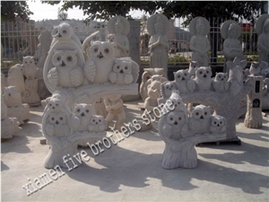 Natural White Granite Garden Stone Anmal Carving with Eagle Shape