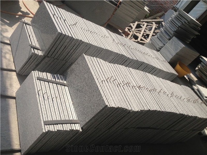 New G603 Polished Granite Steps & Risers,Jiangxi G603 Padang Crystal Granite,Sesame White Granite,Crystal Grey Granite,Light Grey Granite Stairs