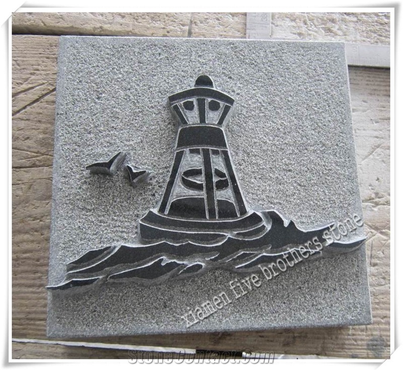 Shanxi Black Granite Architectural Stone Shadow Carving Creative Works for Paving
