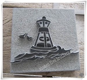 Shanxi Black Granite Architectural Stone Shadow Carving Creative Works for Paving