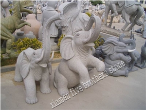 White Granite Garden Sculpture Elephant Animal Carving White Granite Garden Sculpture Elephant Animal Carving