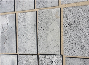 Vietnam Basalt Stone with Holes Tiles & Slabs, Grey Basalt Floor Tiles, Floor Covering Tiles