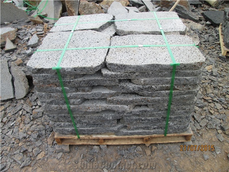Vietnam Lava Stepping Stone (Irregular Size), Grey Basalt Cube Stone & Pavers