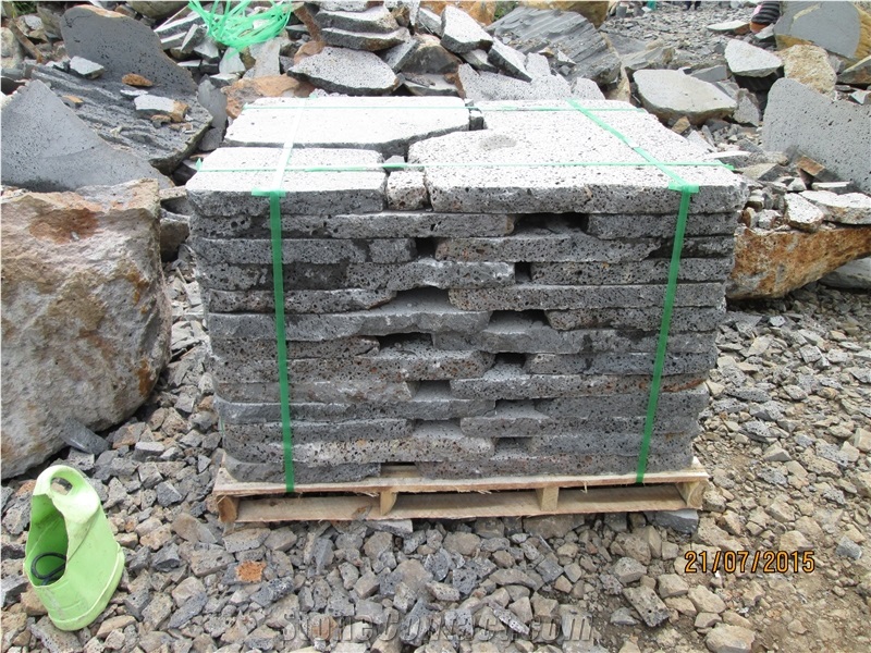 Vietnam Lava Stepping Stone (Irregular Size), Grey Basalt Cube Stone & Pavers