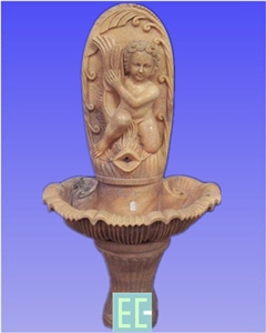 Stone Fountain, Beige Marble Fountain